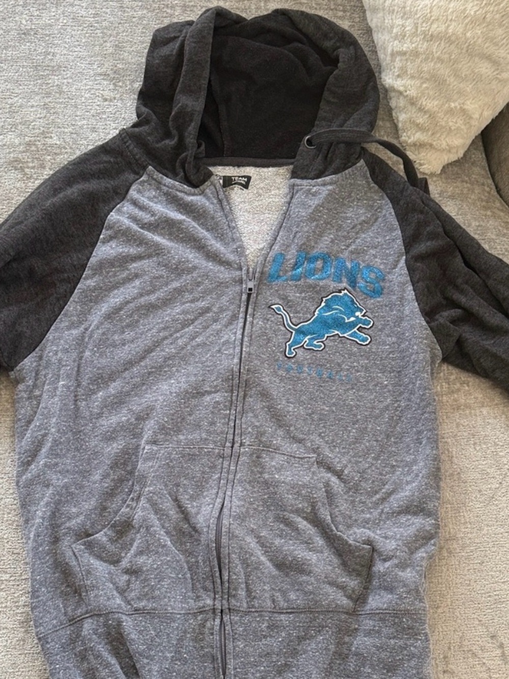 Detroit Lions Glitter Logo Full Zip Hoodie Medium NFL Team Apparel